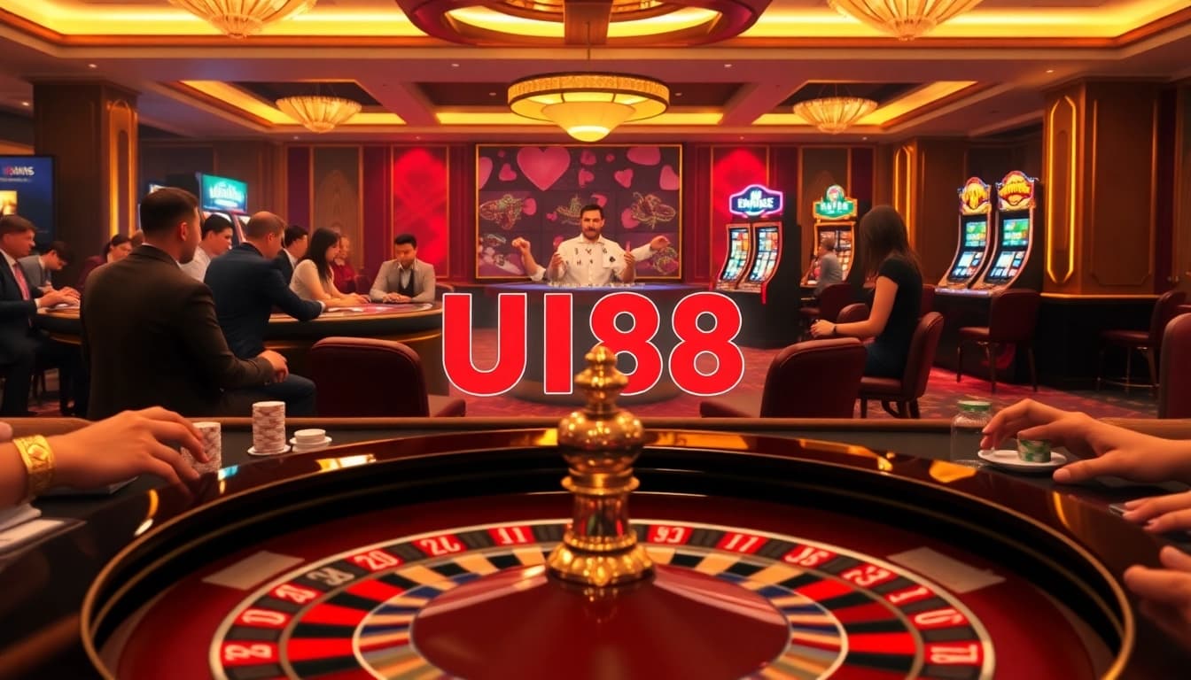 Experience thrilling gaming action at UU88 with a luxurious casino ambiance and engaging slot machines.
