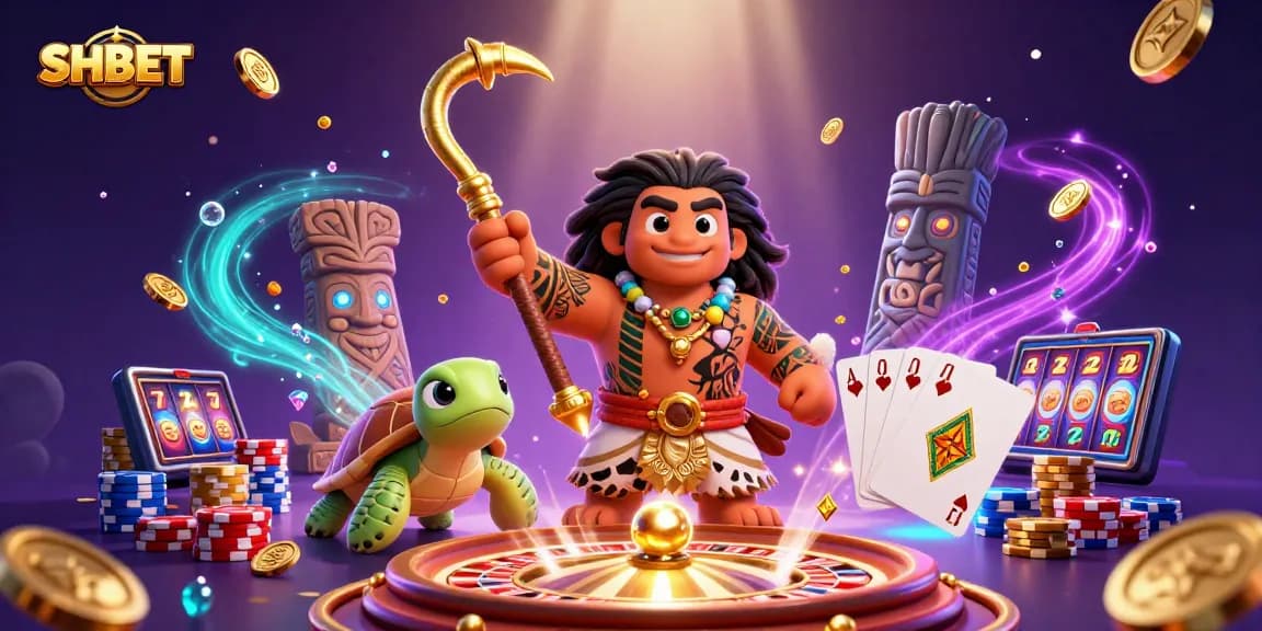 Unlock thrilling games at SHBET as the Maui-style demigod leads the adventure in a vibrant casino.