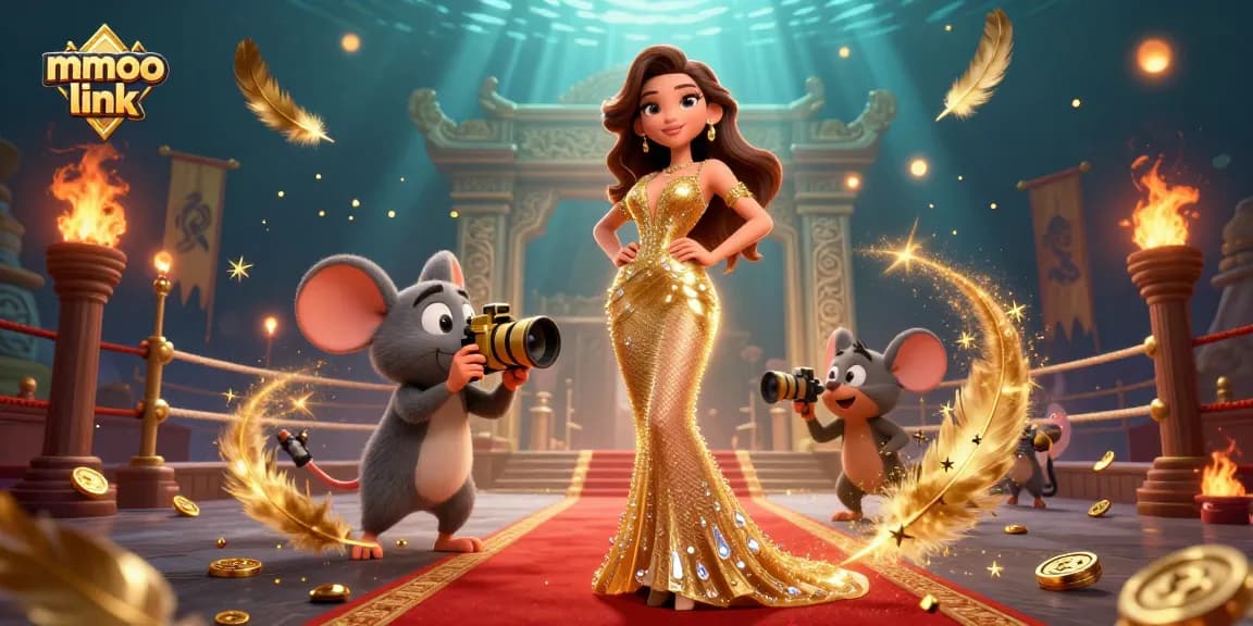 Engage with the thrilling mmoo link experience featuring vibrant casino elements and dynamic characters on a red carpet.