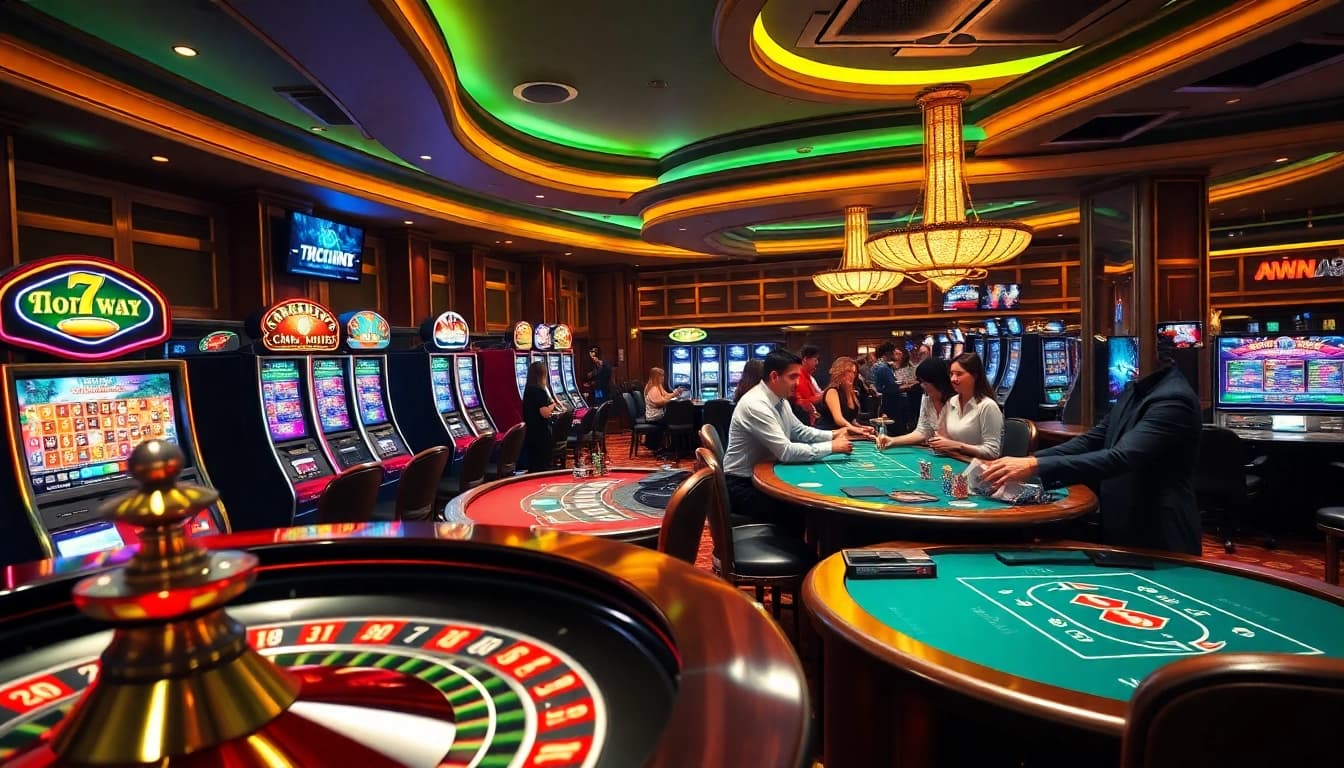 Experience the thrill of online gaming at 79king.credit with vibrant casino visuals showcasing excitement and luxury.