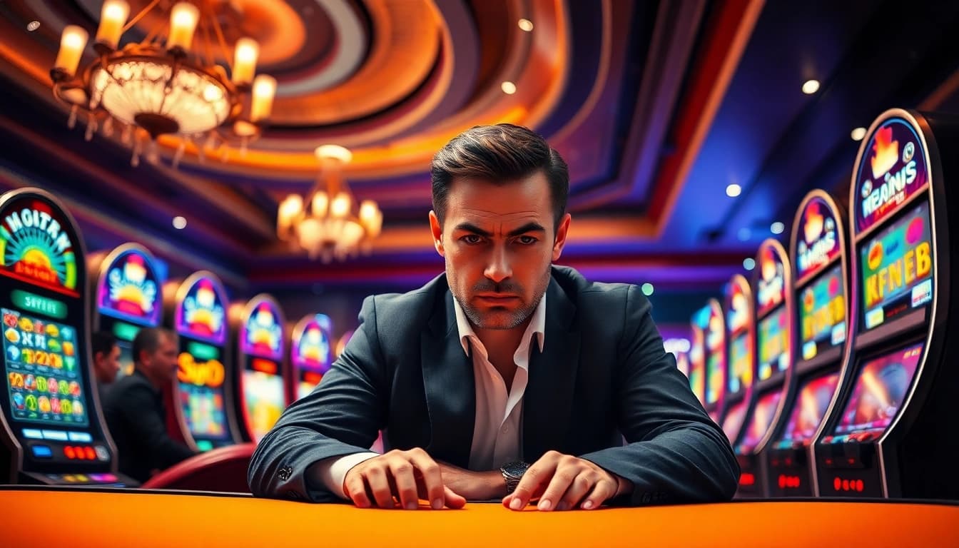 Menang di garasislot dengan fokus tinggi di meja kasino yang meriah.