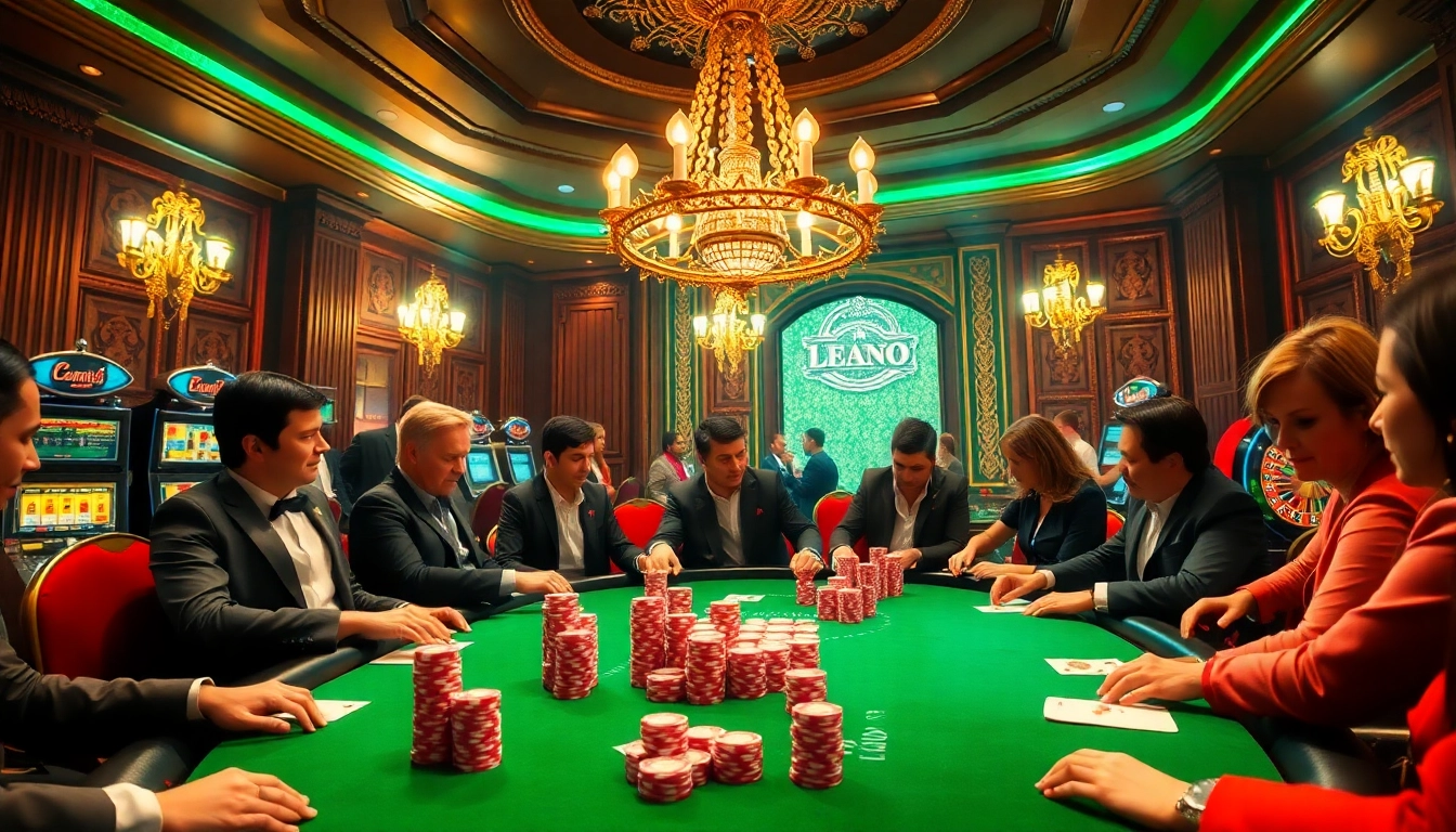 Experience high-stakes excitement at lego138 poker table with professional gamblers in a luxurious casino.