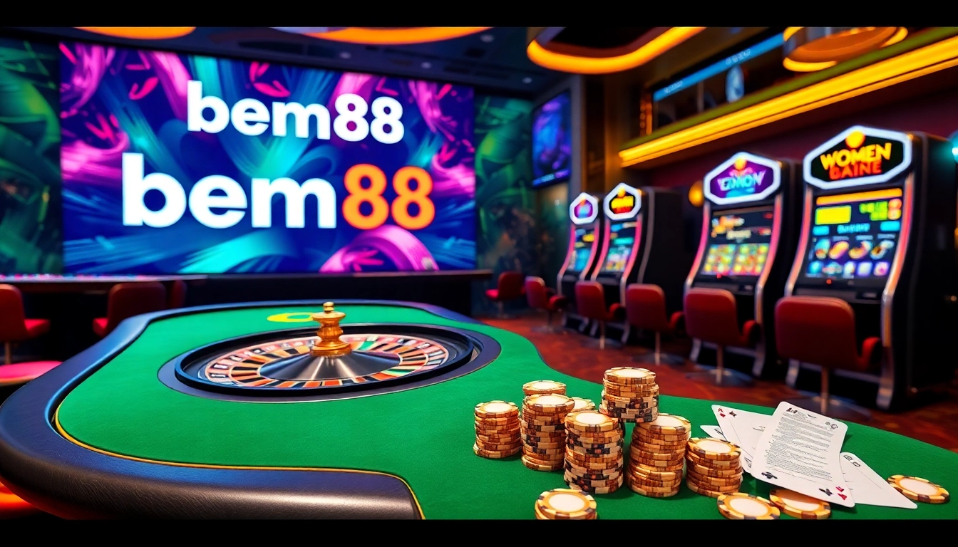 Experience the thrill at bem88 with an exciting online casino scene featuring vibrant games and sleek interfaces.