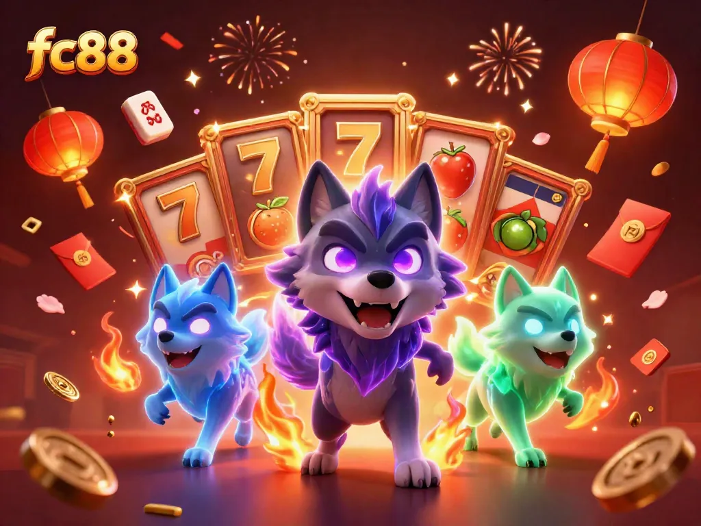 Spin the reels at fc88 with thrilling wolf-themed casino magic and festive energy.