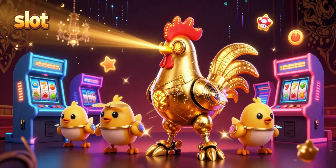 Menangkan slot dengan robot ayam emas futuristik dan permainan kasino menarik
