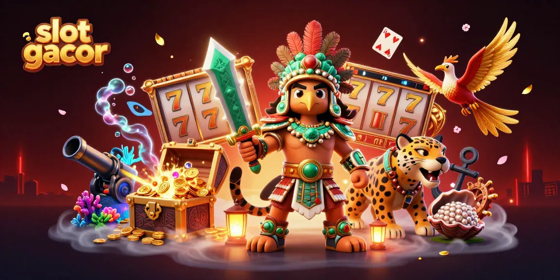 Experience the excitement of slot gacor with a vibrant Aztec-themed casino scene featuring dynamic game elements.