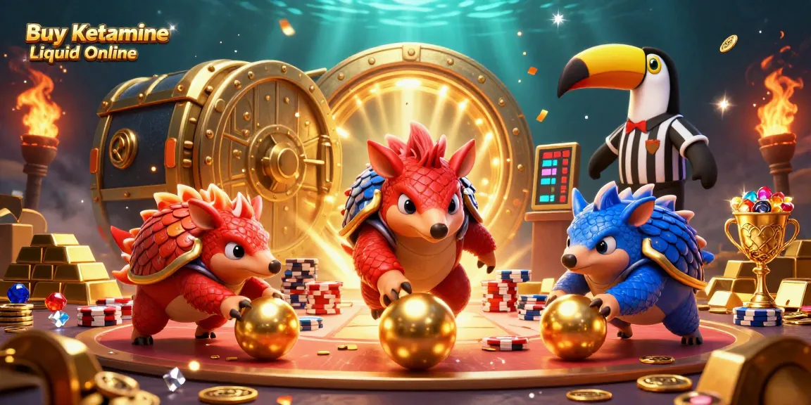 Experience the thrill of Buy Ketamine Liquid Online as rival pangolins bowl past gold and chips in this vibrant casino scene.