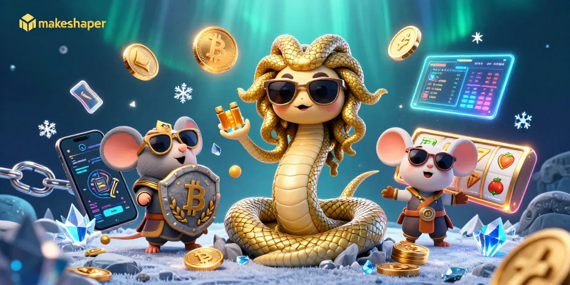 Win big with makeshaper in a vibrant 3D casino scene featuring dynamic characters and slots.