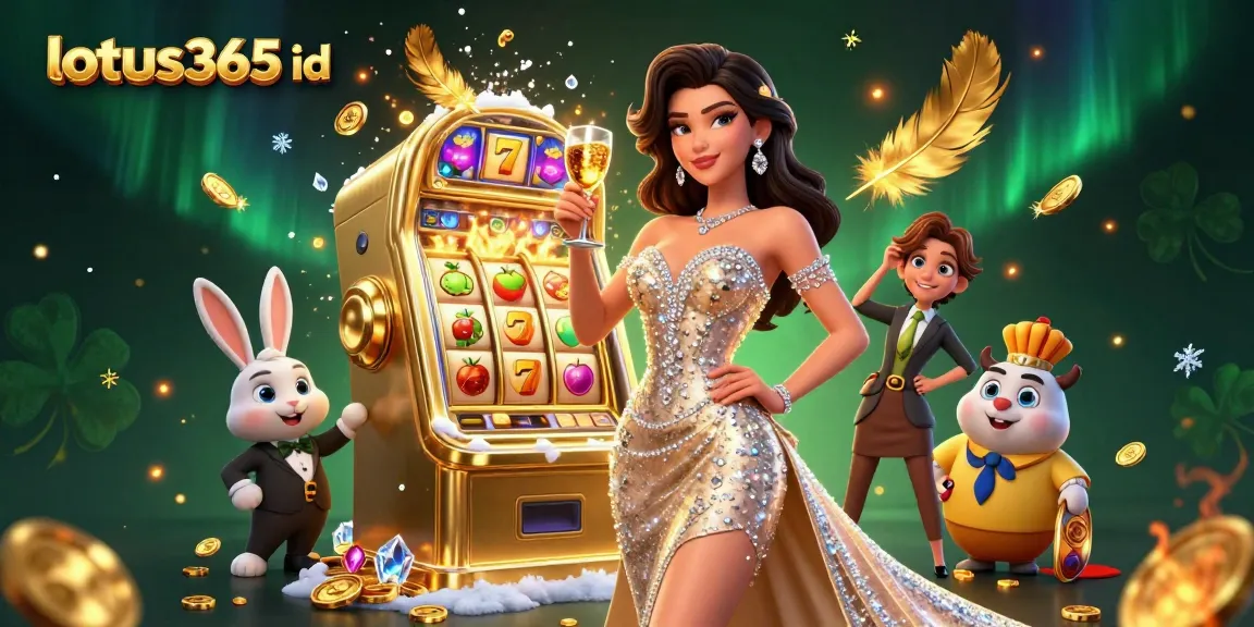 Engage with lotus365 id in a vibrant casino scene featuring a golden jackpot and a celebratory atmosphere.