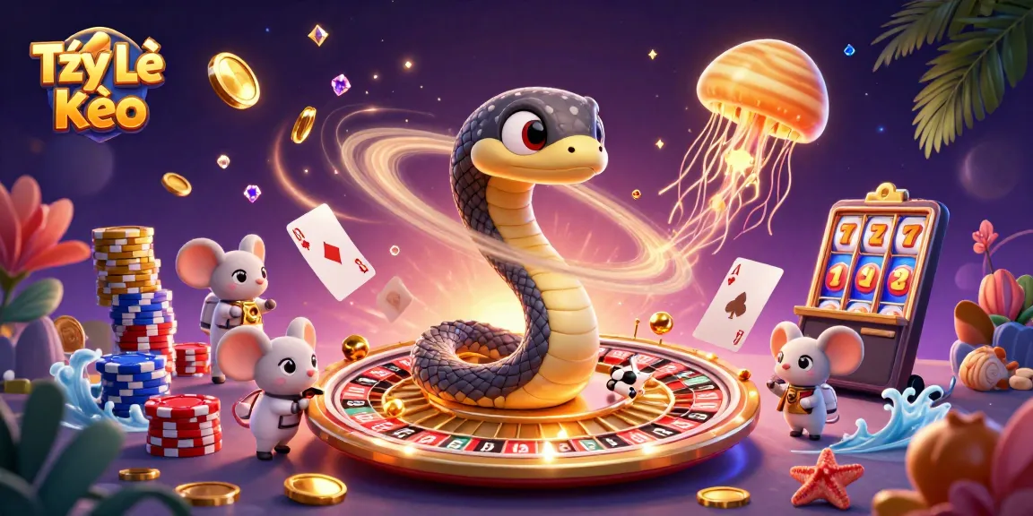Engage with the Tỷ Lệ Kèo action as astronaut mice bet on a cosmic roulette in a vibrant casino scene.