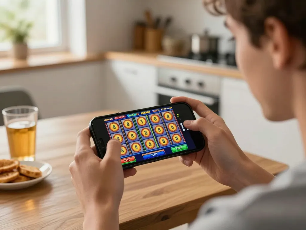Play NENG4D slots on mobile, showcasing bright game interface and engaging user experience.