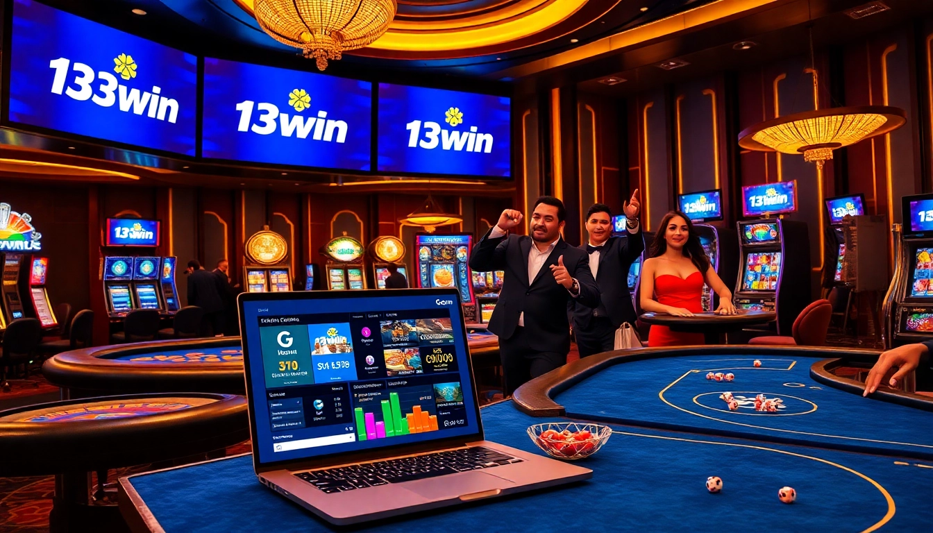 Experience the excitement of online gambling at 13win.com with vibrant casino visuals featuring thrilling games.