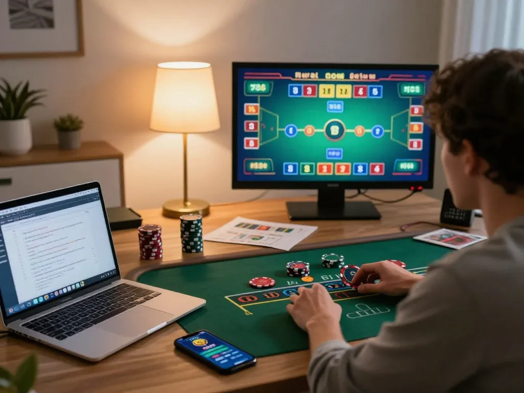 Engaging in live dealer baccarat online at home with effective bankroll management while using a smartphone and laptop for a better bandar togel experience.