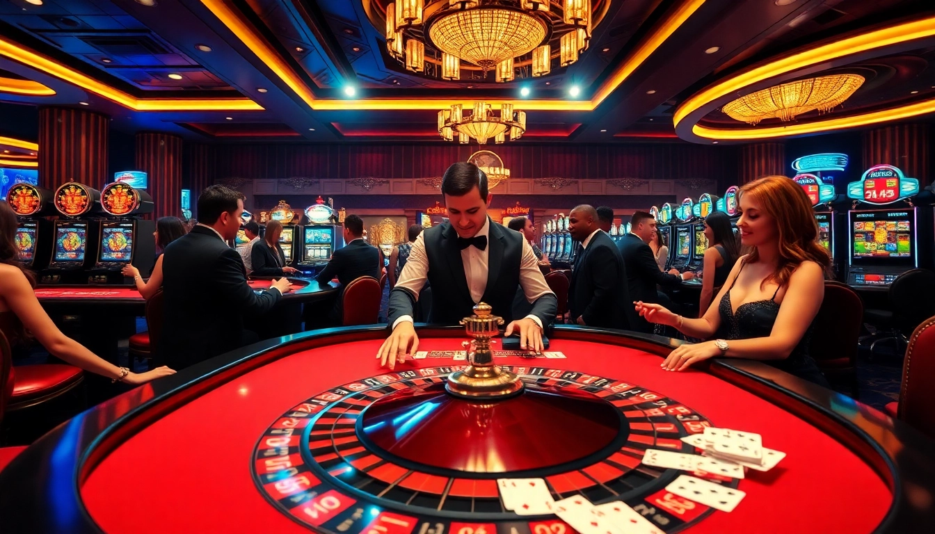 SODO casino scene with dealers and players eagerly engaging in roulette.