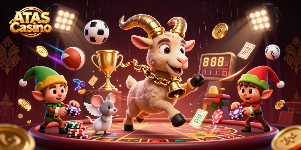 Experience excitement at ATAS Casino with a festive holiday-horror gaming scene filled with animated characters.