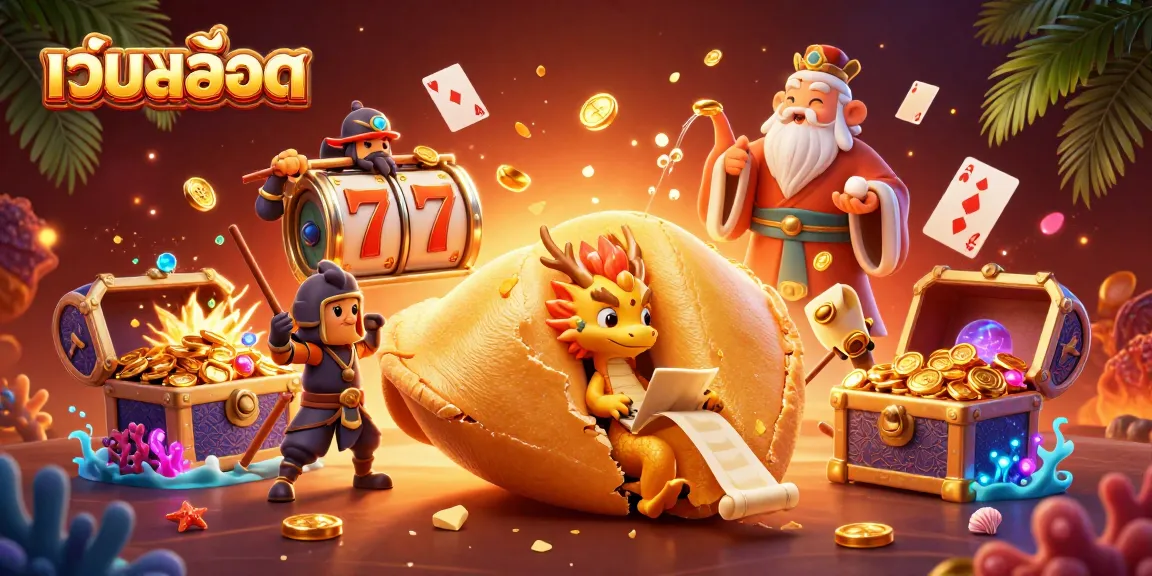 Engage with exciting เว็บสล็อต adventures and explore vibrant slot games in a captivating 3D scene.