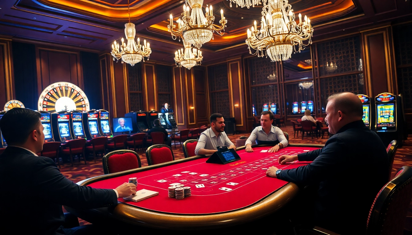 Engaging in an exciting game at kuwin casino with vibrant poker chips and roulette.
