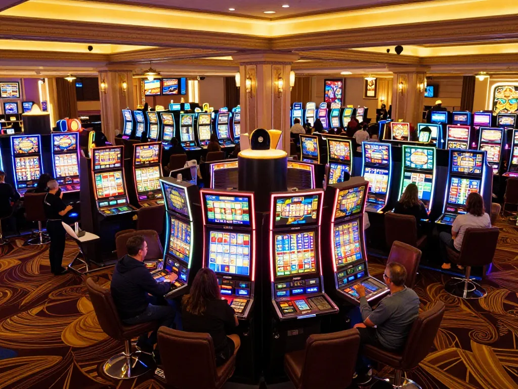 Players engaging with du88 slot machines celebrating wins in a lively casino atmosphere