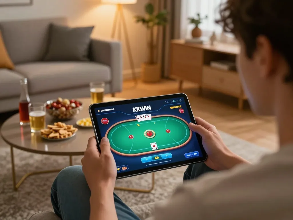 Engaging with the KKWIN com app for an exciting live poker session from home