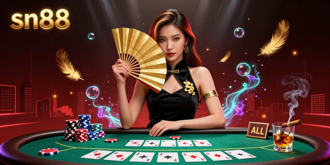 Experience the thrill of sn88 with our glamorous poker scene featuring radiant characters and dynamic gaming elements.