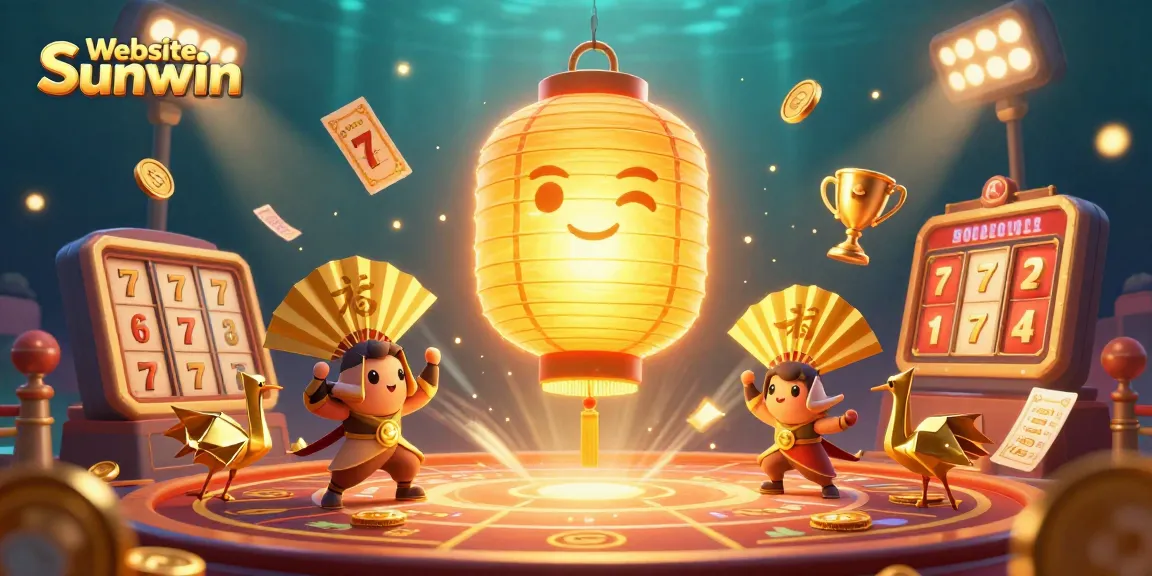 Engage with Website Sunwin as a golden lantern spirit and paper warriors celebrate dynamic casino wins