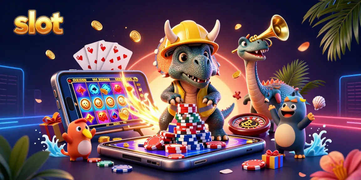 Menggandakan kemenangan di slot dengan menghadirkan triceratops membangun tumpukan chip poker dan merayakan