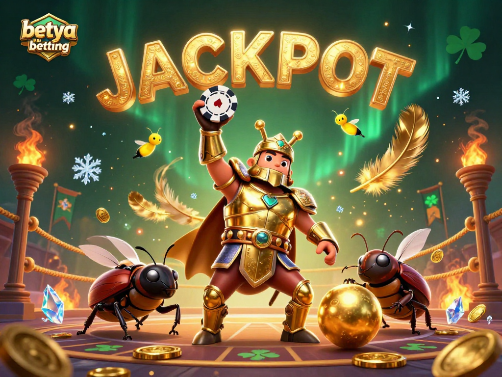 Experience betya mlb betting action with a vibrant scene featuring a triumphant beetle character.