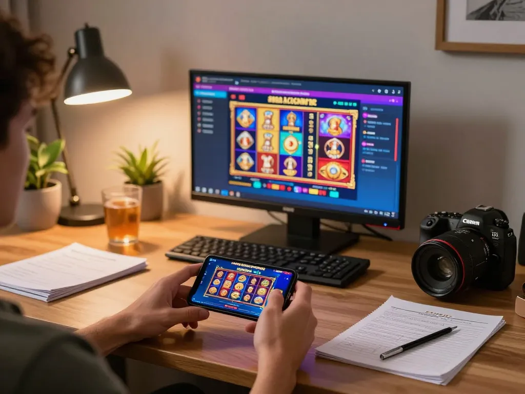 Player engaging with RIKVIP casino app on smartphone, showcasing vibrant game options.
