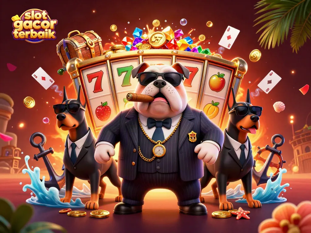 Menangkan permainan dengan slot gacor terbaik melalui ilustrasi kasino yang menarik dan penuh warna.
