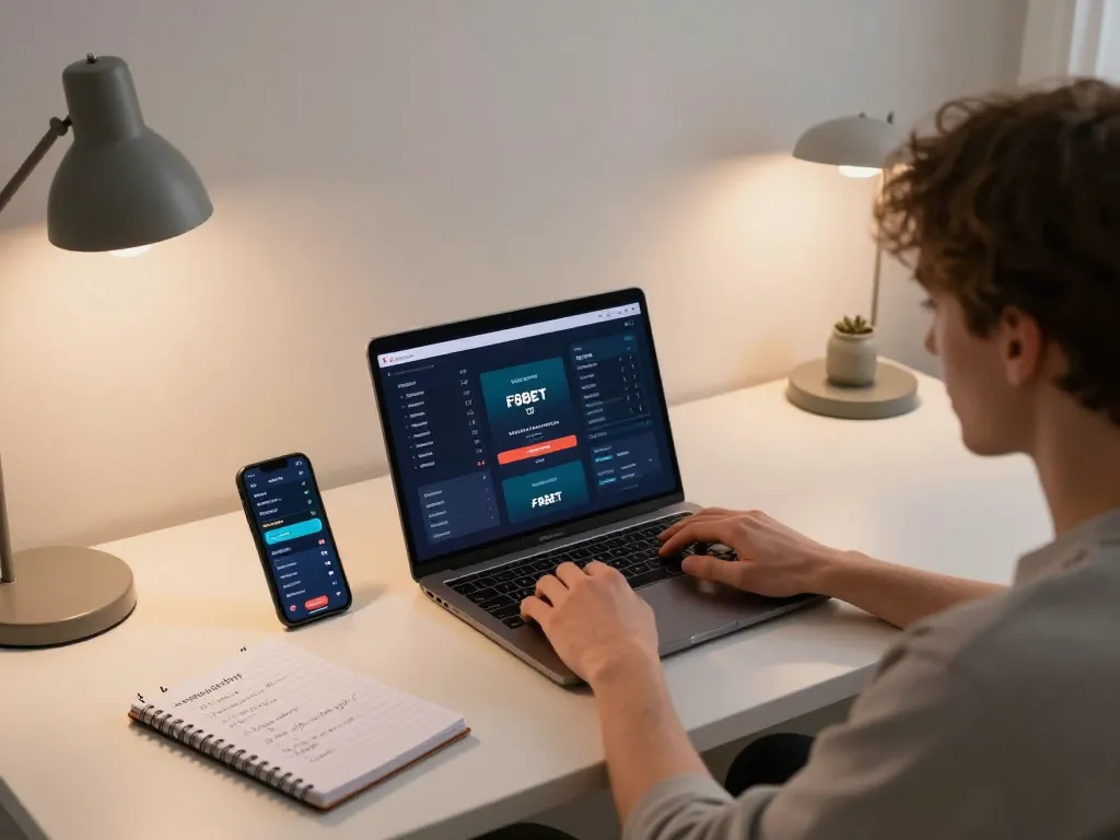 F8BET live betting in a modern gaming setup with laptop and smartphone interface