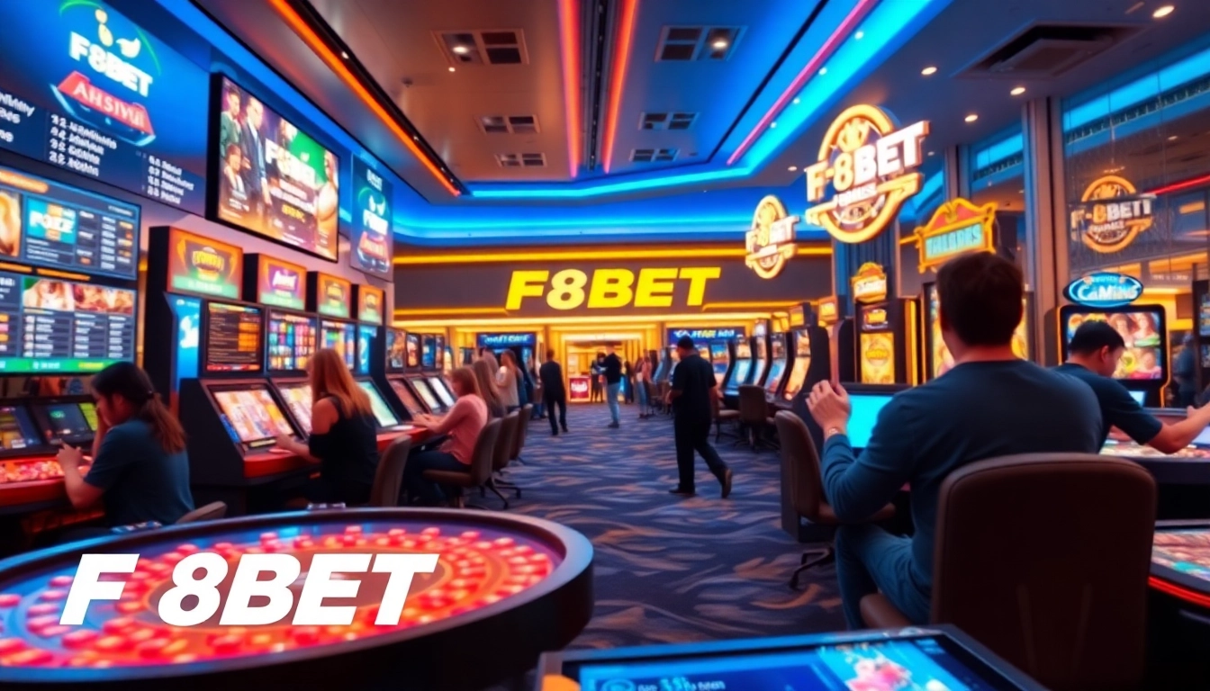 Experience the excitement of online gaming at f8bet.com, featuring a modern casino atmosphere.