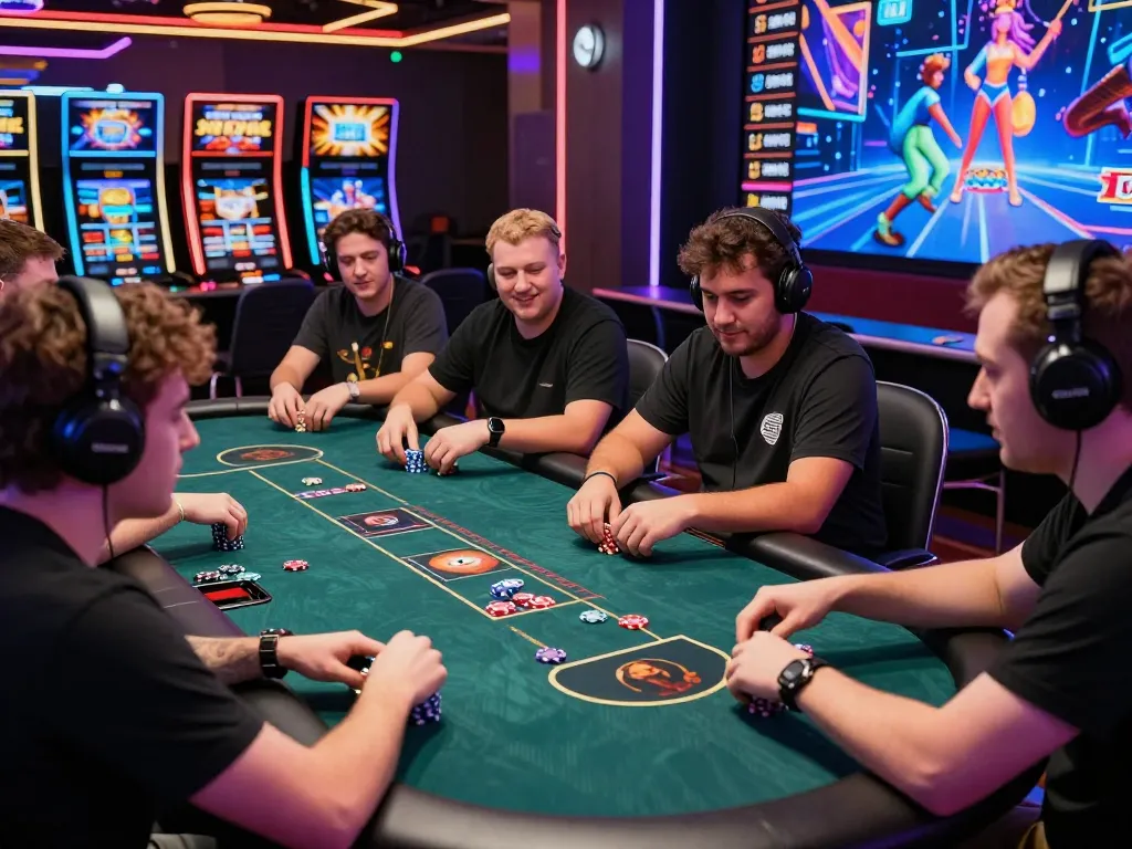 Exciting online gaming experience at https://luckywin.free/ with players at a virtual casino table.