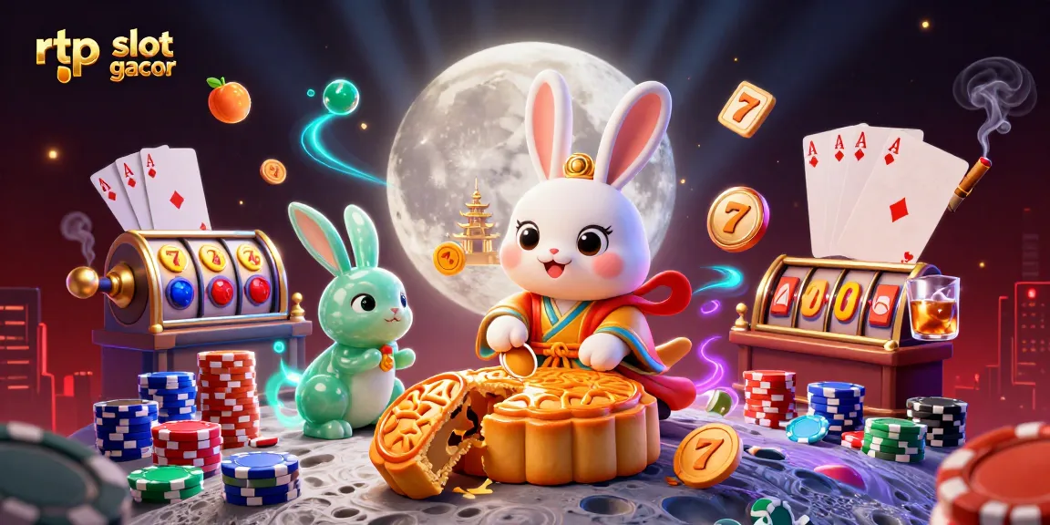 Engage with rtp slot gacor in a vibrant 3D scene featuring exciting casino elements like poker chips and slot reels.