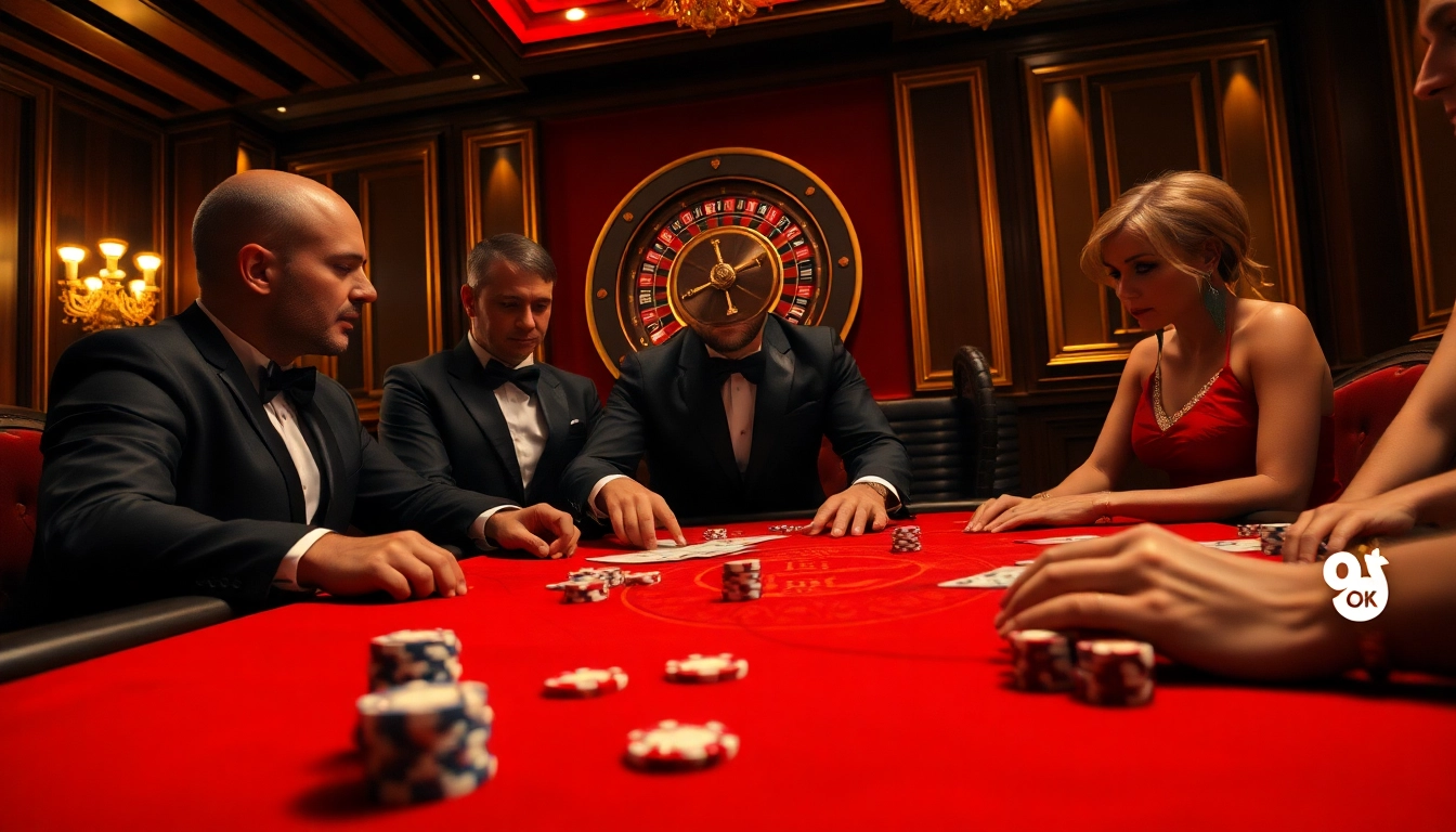 Intense poker action at a high-stakes table representing 99ok's thrilling gambling experience.