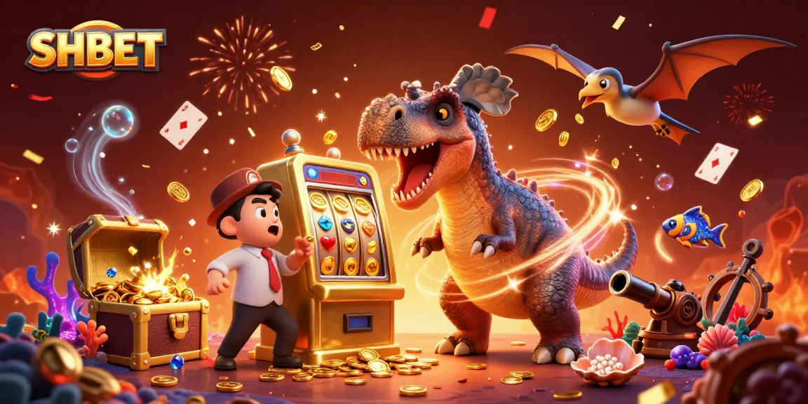 Catch the jackpot at SHBET with a pachycephalosaurus and casino elements in a dynamic 3D scene.