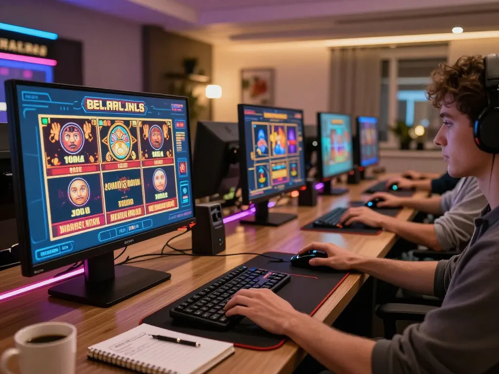 Engaging in online casino games on MM 99 with multiple screens and strategy notes guiding play.