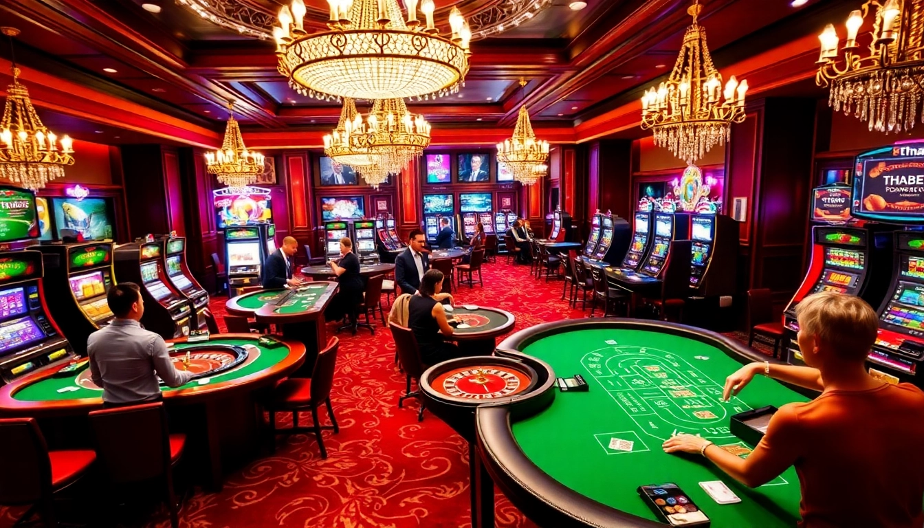 Experience the thrill of gaming at Thabet1.net with lively tables and vibrant slot machines.