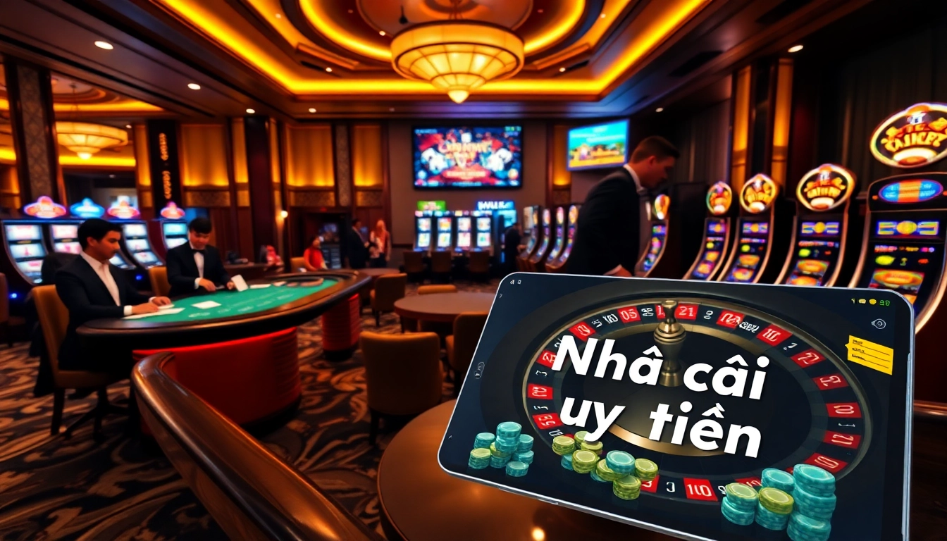 Trusted Nhà cái uy tín casino showcasing strategic card dealing and high-stakes roulette action