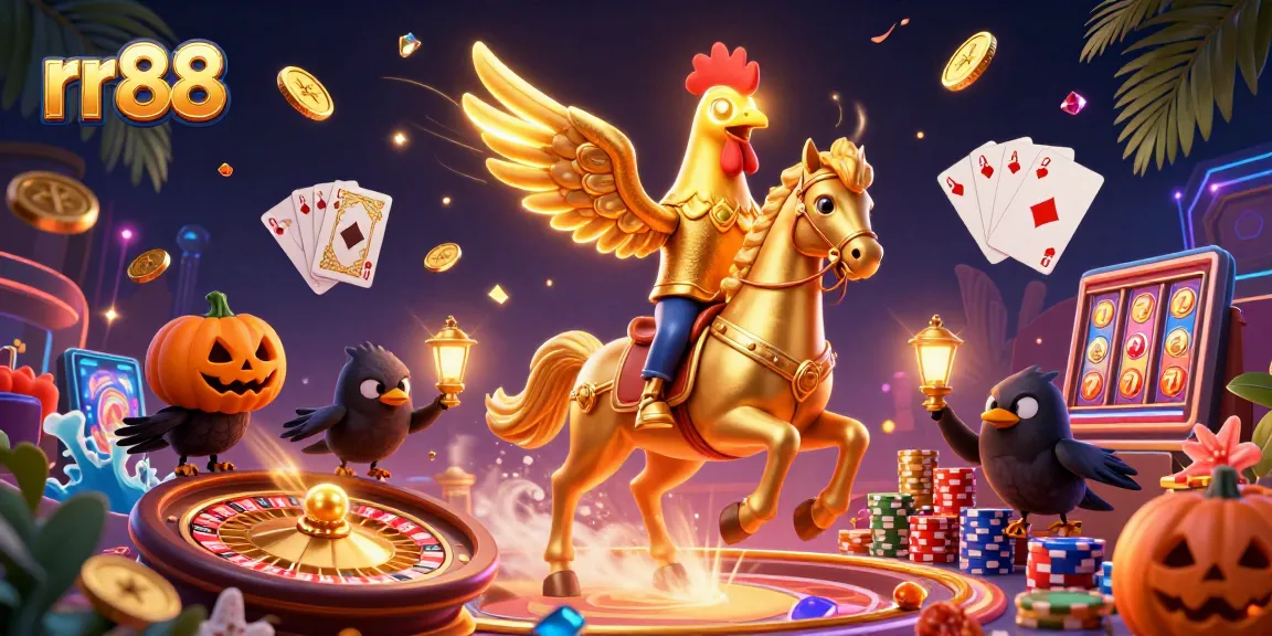 Experience thrilling gameplay at rr88 with a golden rooster and engaging casino elements.