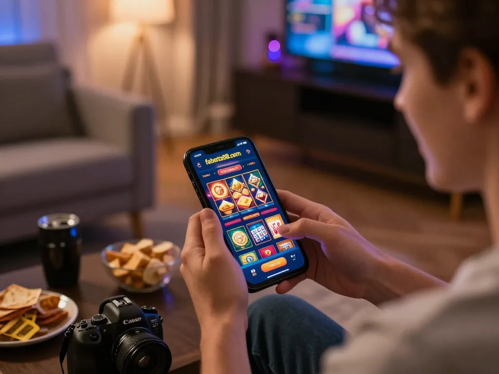 Engaging online gambling experience at fabetz88.com with vibrant gaming options in a cozy setting.