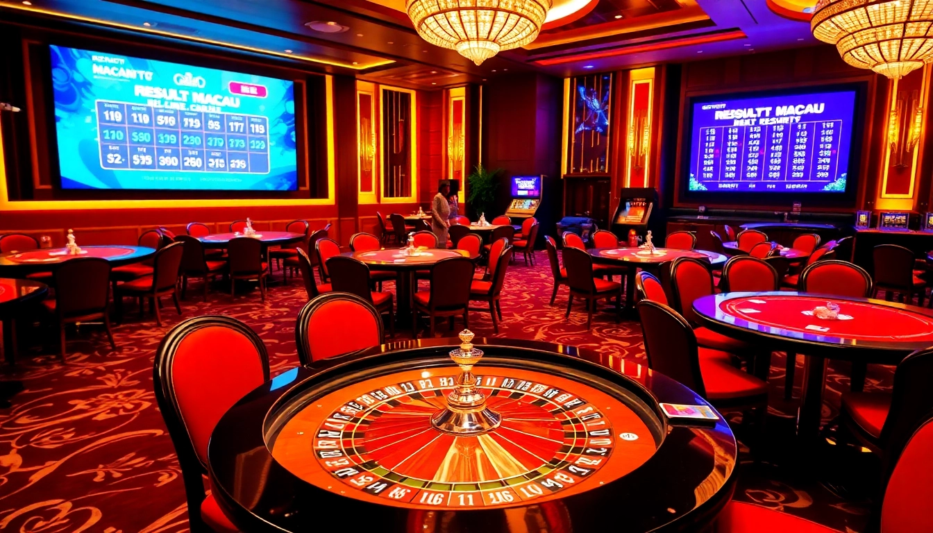 Experience the excitement of Result Macau with live draw visuals in a luxurious casino.