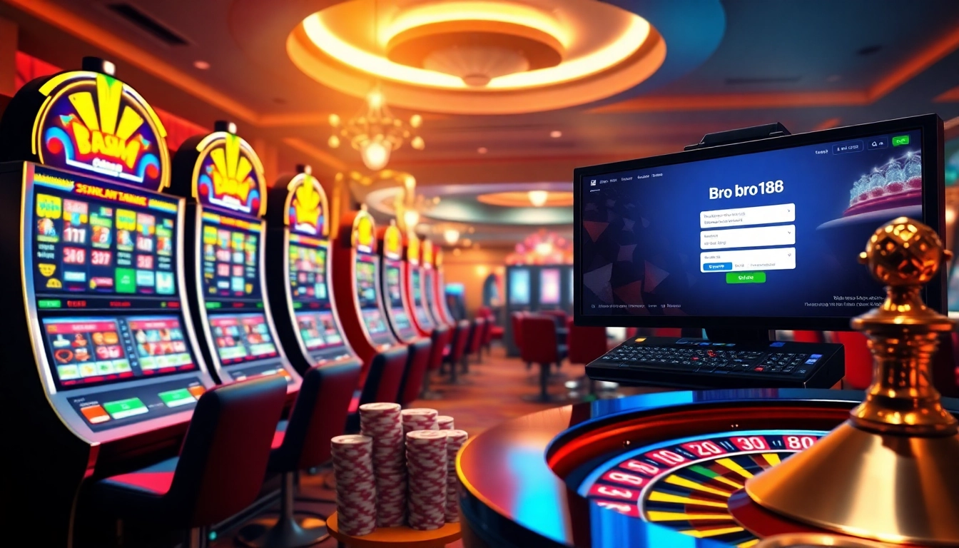 Experience the thrill of bro138 login as you engage with vibrant online casino games and luxurious slot machines.