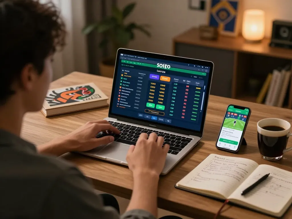 Soi kèo online betting scene showing user analyzing live sports odds and strategies.