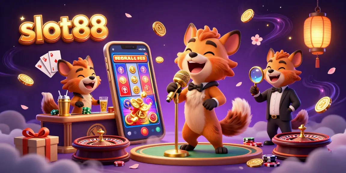 Engage with exciting slot88 games in this lively casino scene featuring hyenas in action.