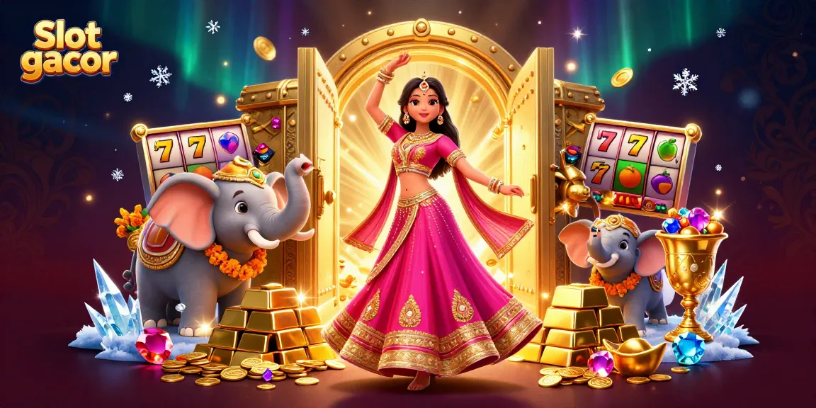 Engage in thrilling Slot gacor action with a vibrant scene showcasing jackpot symbols and sparkling treasures.