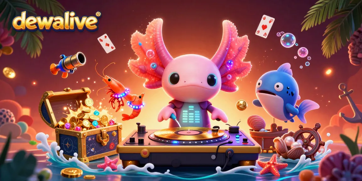 Mengasah keterampilan bermain di dewalive dengan DJ axolotl neon yang menghibur di bawah laut.