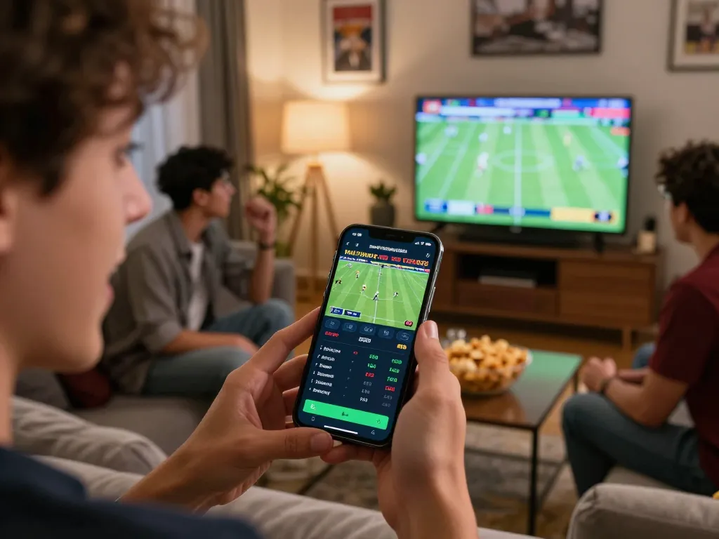 Engaging sports betting scene showcasing tỷ lệ kèo nhà cái 5 during a home game night.