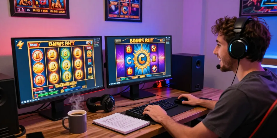 Player enjoying bonus buy slots at their gaming station with vibrant visuals.
