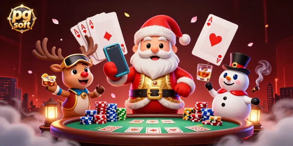 Menangkan jackpot dengan pg soft sambil dikelilingi karakter kartun 3D dalam suasana kasino yang meriah.