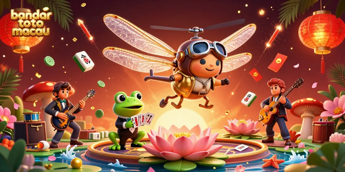 Experience the thrill of bandar toto macau with an engaging casino scene featuring unique characters and festive elements.